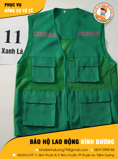 Áo gile bảo hộ màu xanh lá